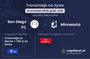 San Diego FC - Minnesota gdzie oglądać?