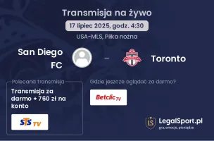 San Diego FC - Toronto gdzie oglądać?