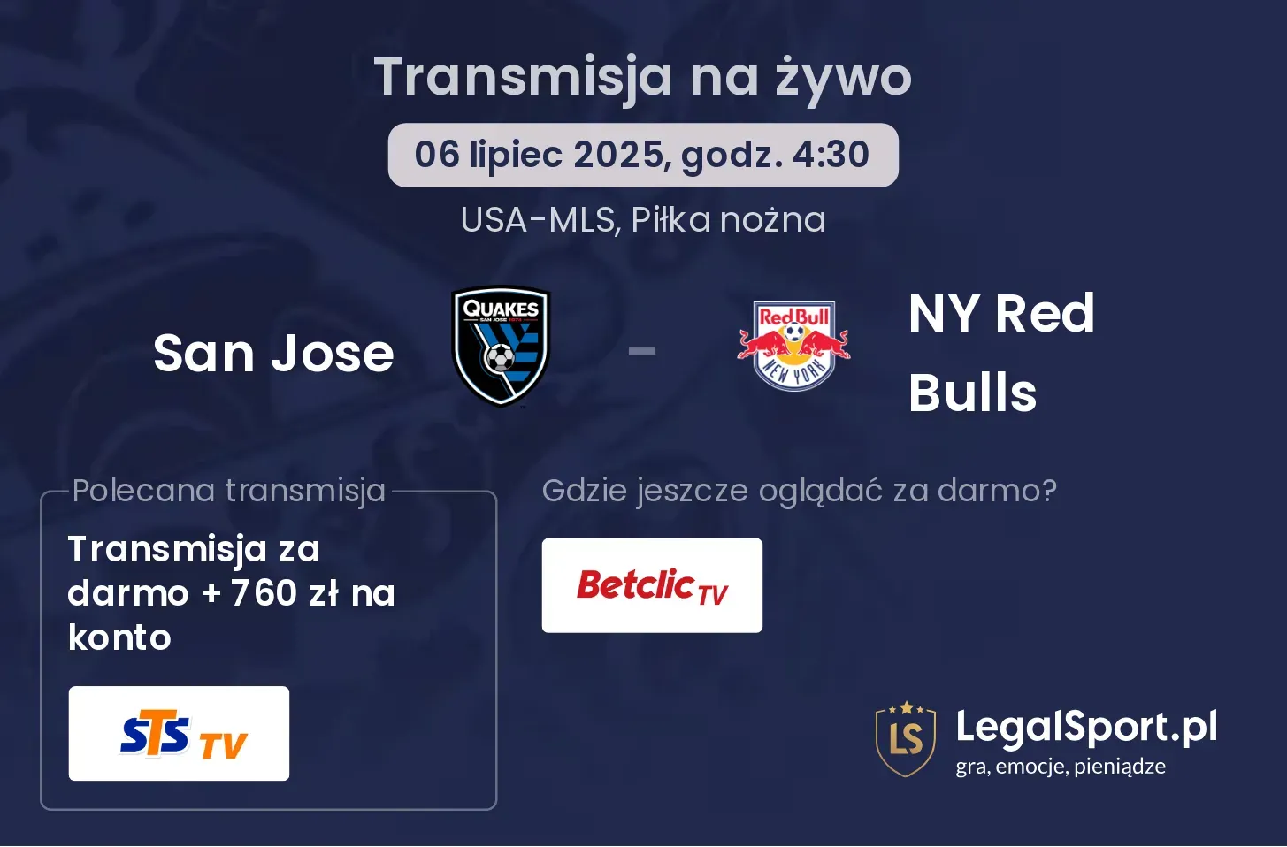 San Jose - NY Red Bulls gdzie oglądać?