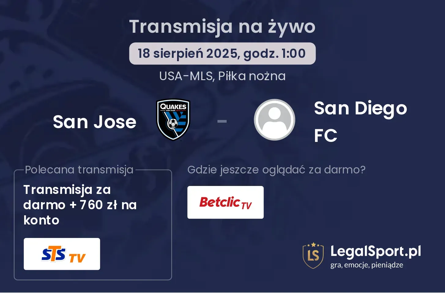 San Jose - San Diego FC gdzie oglądać?