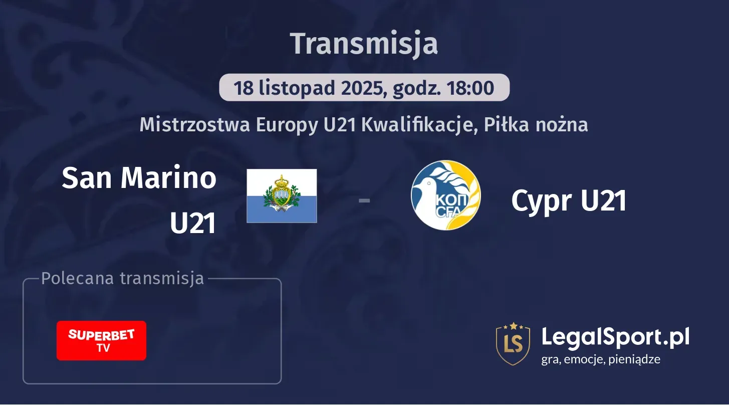 San Marino U21 - Cypr U21 Transmisje
