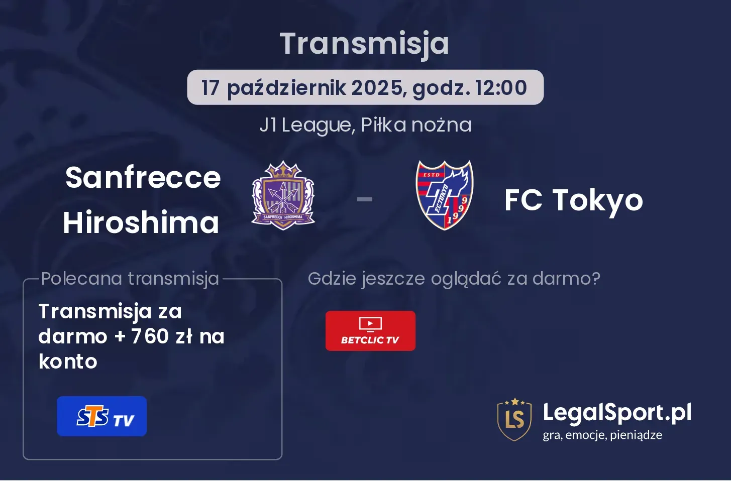 Sanfrecce Hiroshima - FC Tokyo Transmisje