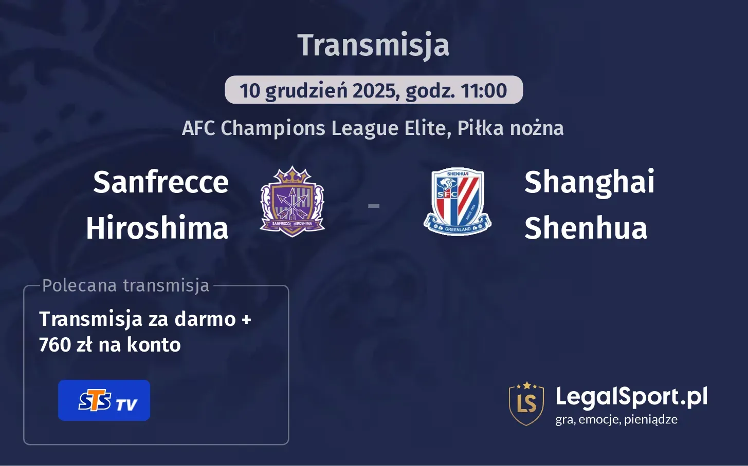 Sanfrecce Hiroshima - Shanghai Shenhua Transmisje
