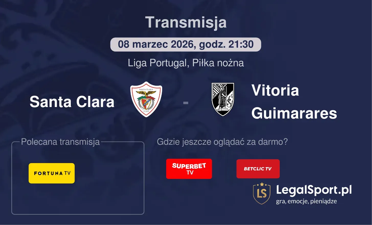 Santa Clara - Vitoria Guimarares Transmisje