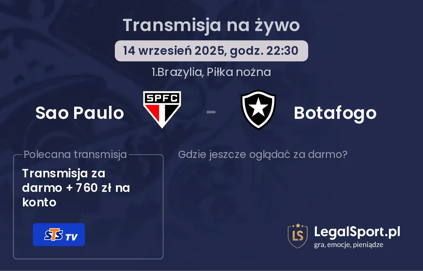 Sao Paulo - Botafogo transmisja na żywo