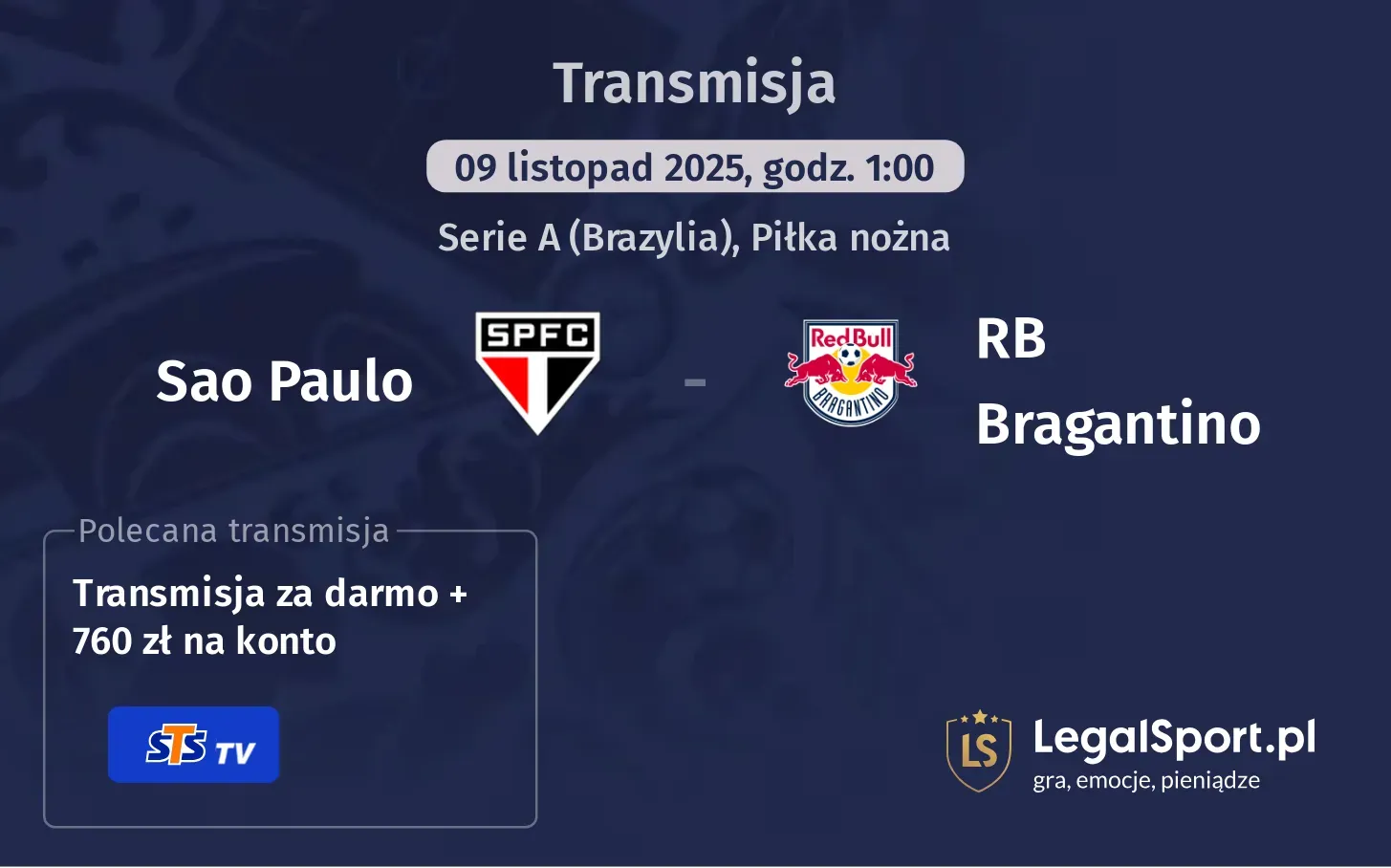 Sao Paulo - RB Bragantino Transmisje