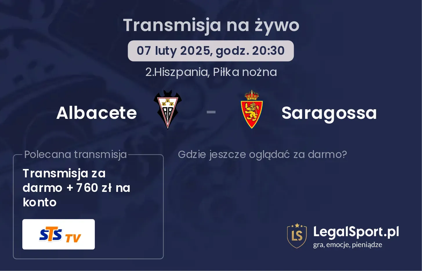 Albacete - Saragossa gdzie oglądać transmisję?