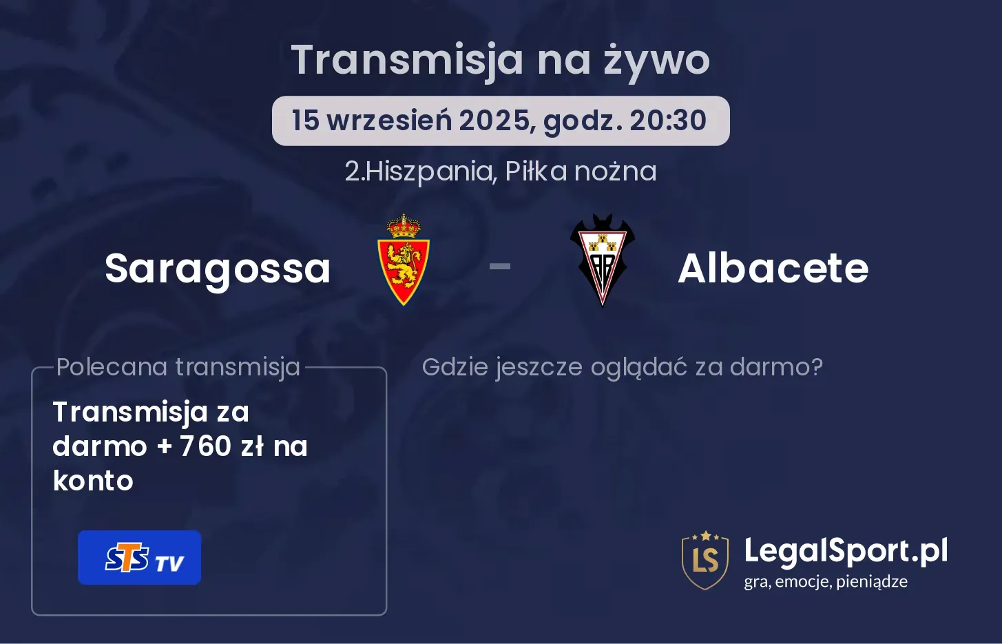 Saragossa - Albacete gdzie oglądać?