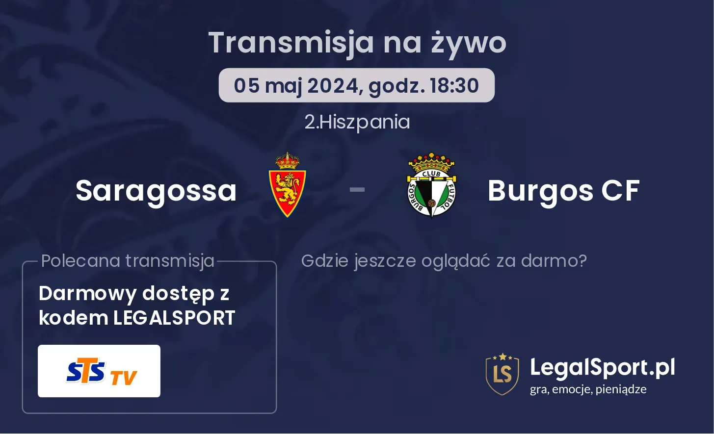 Saragossa - Burgos CF transmisja na żywo