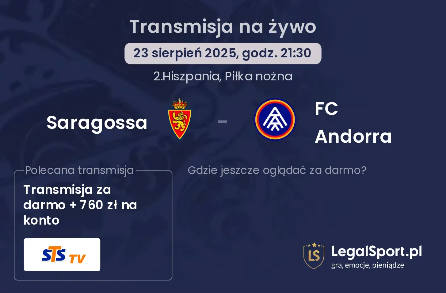 Saragossa - FC Andorra gdzie oglądać?