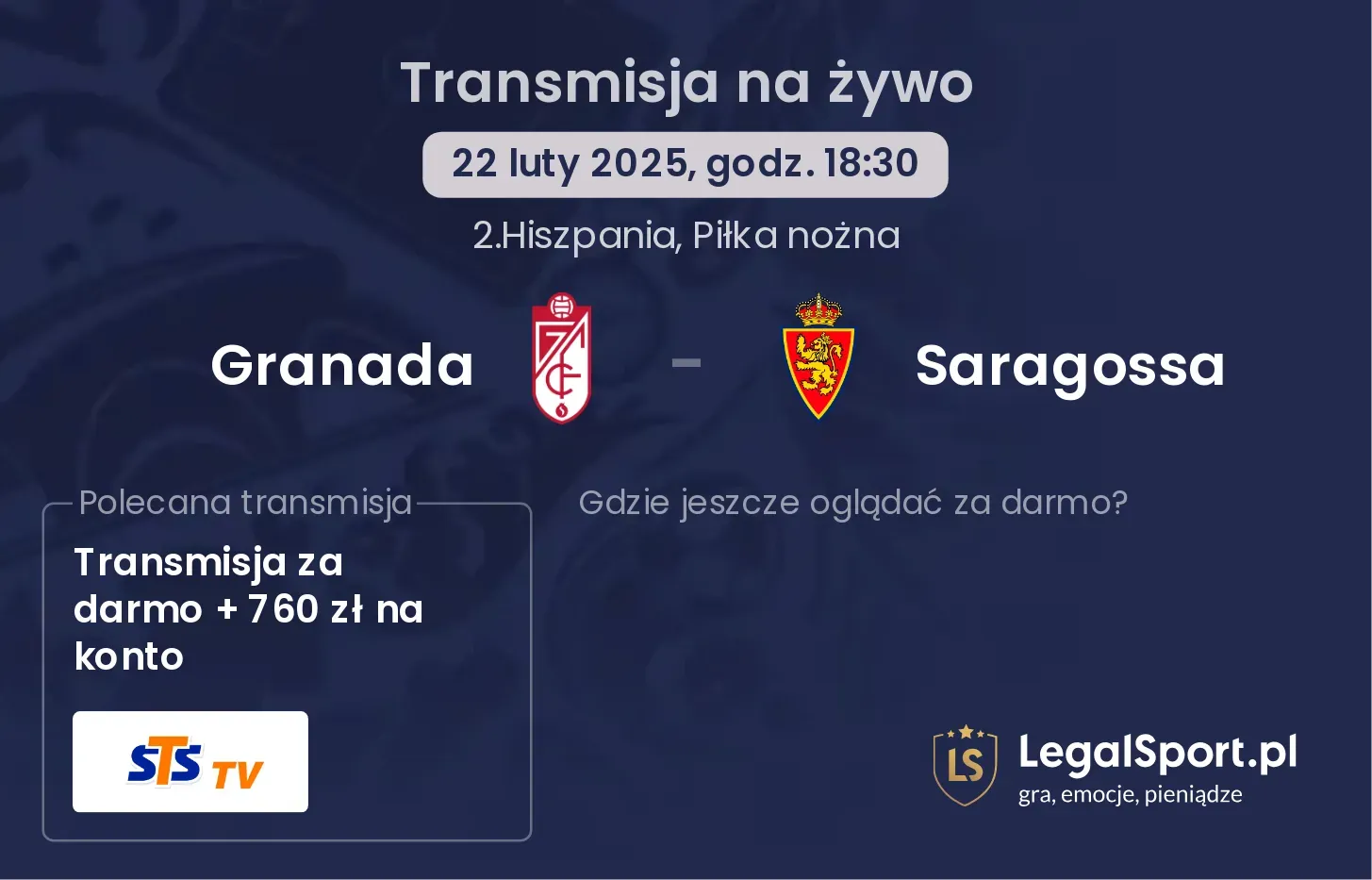Granada - Saragossa gdzie oglądać?