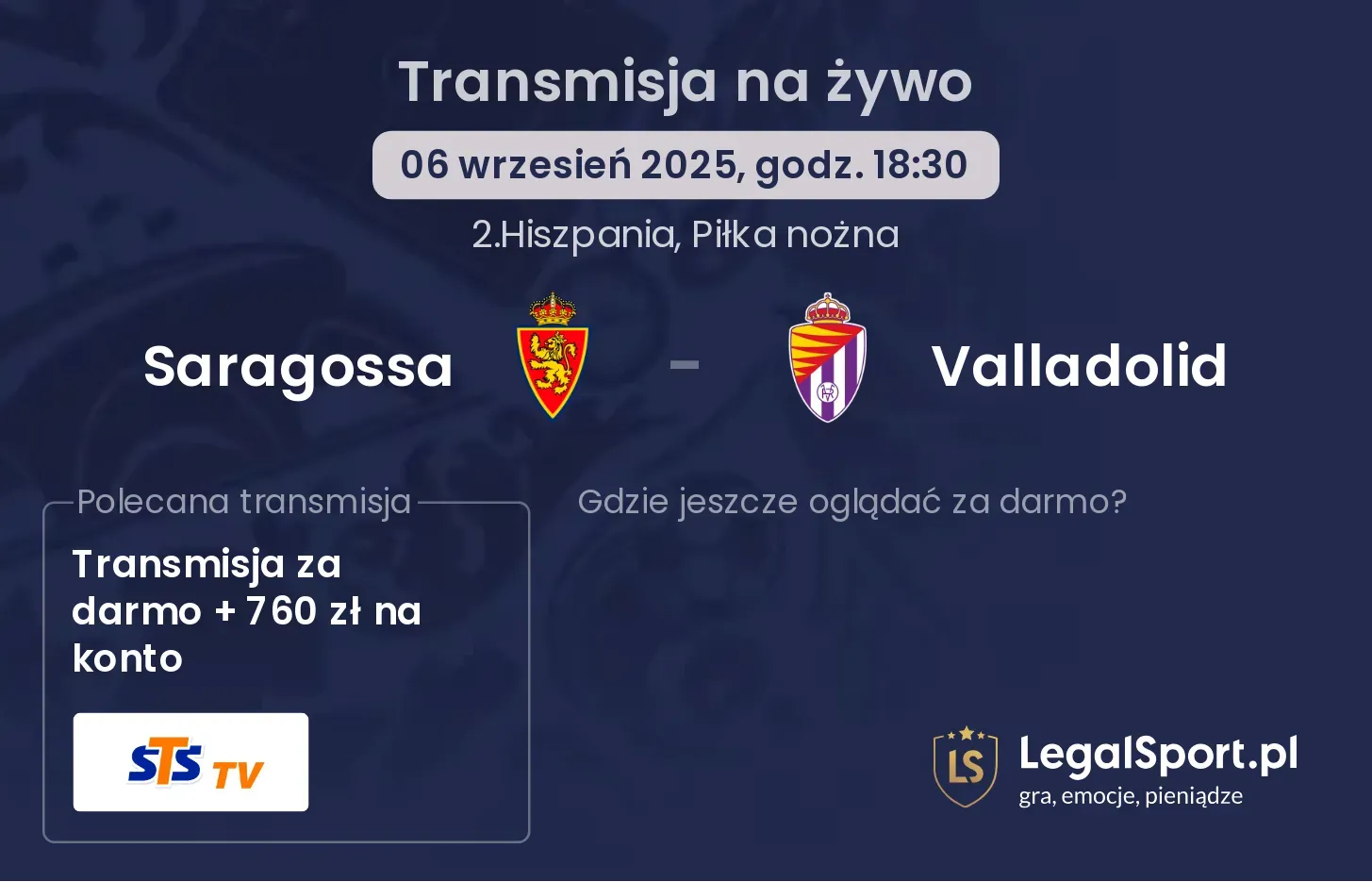 Saragossa - Valladolid gdzie oglądać?