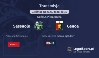 Sassuolo - Genoa gdzie oglądać? (03.11)