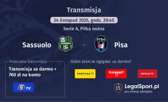 Sassuolo - Pisa gdzie oglądać? (24.11)