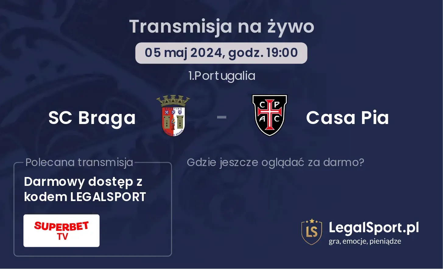 SC Braga - Casa Pia transmisja na żywo