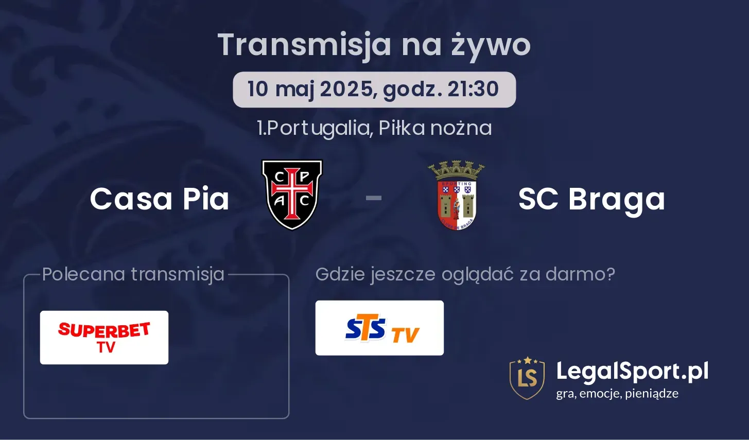 Casa Pia - SC Braga gdzie oglądać?