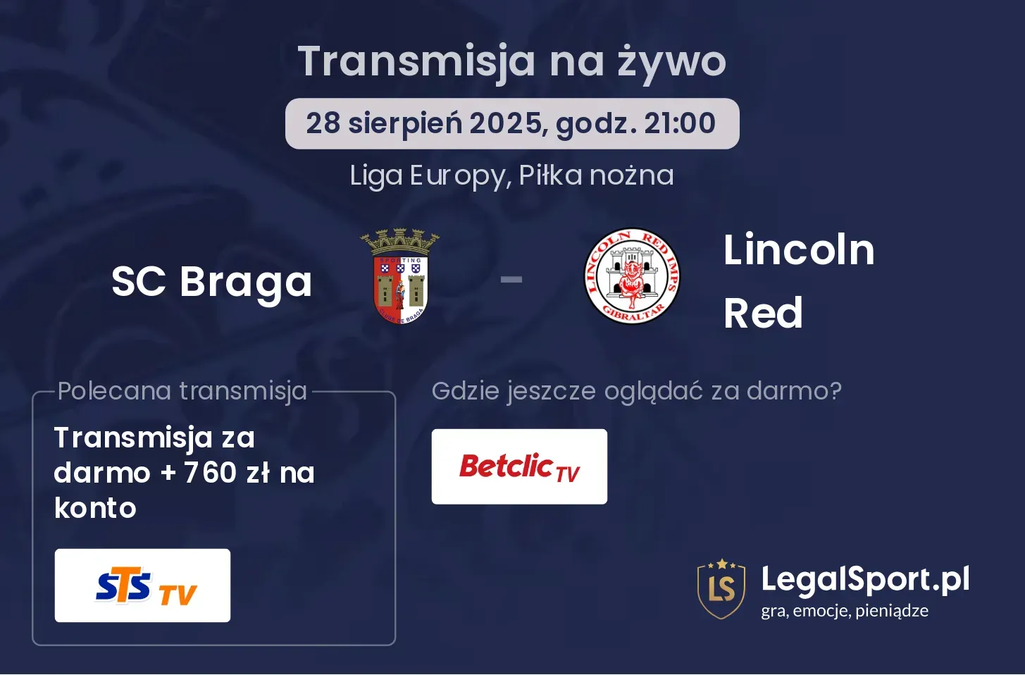 SC Braga - Lincoln Red gdzie oglądać?