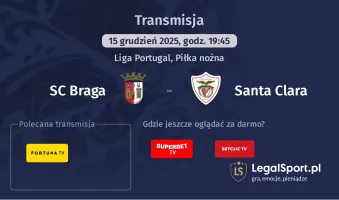 SC Braga - Santa Clara gdzie oglądać? (15.12)