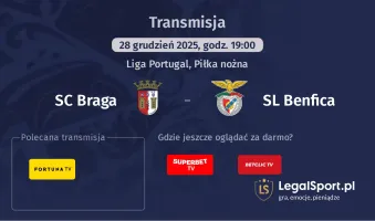 SC Braga - SL Benfica gdzie oglądać? (28.12)