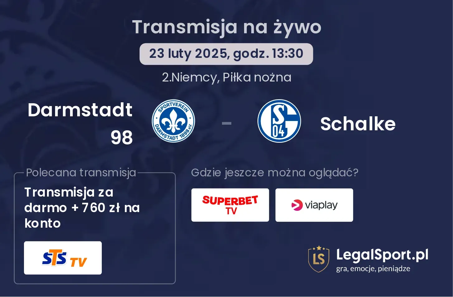 Darmstadt 98 - Schalke gdzie oglądać?
