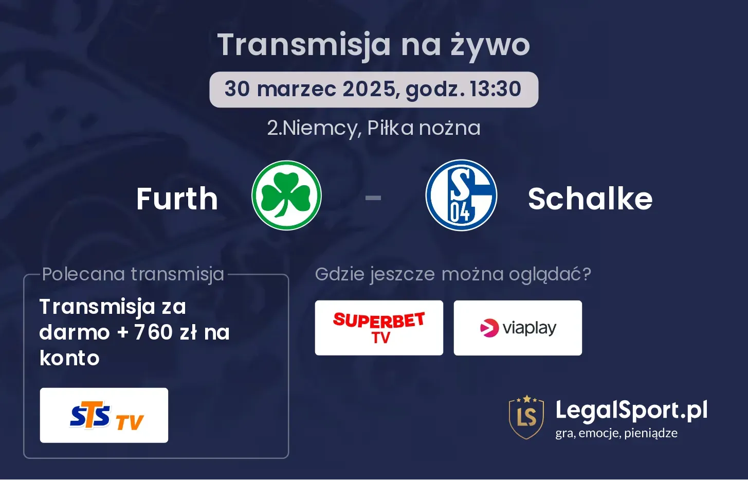 Furth - Schalke gdzie oglądać?