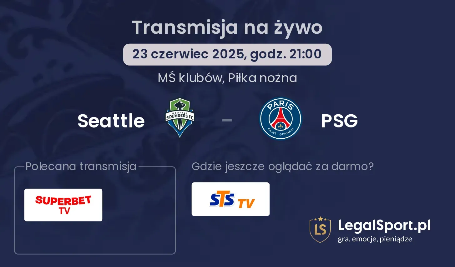 Seattle - PSG transmisja na żywo