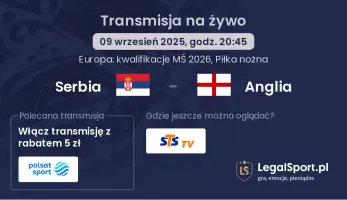 Serbia - Anglia gdzie oglądać?