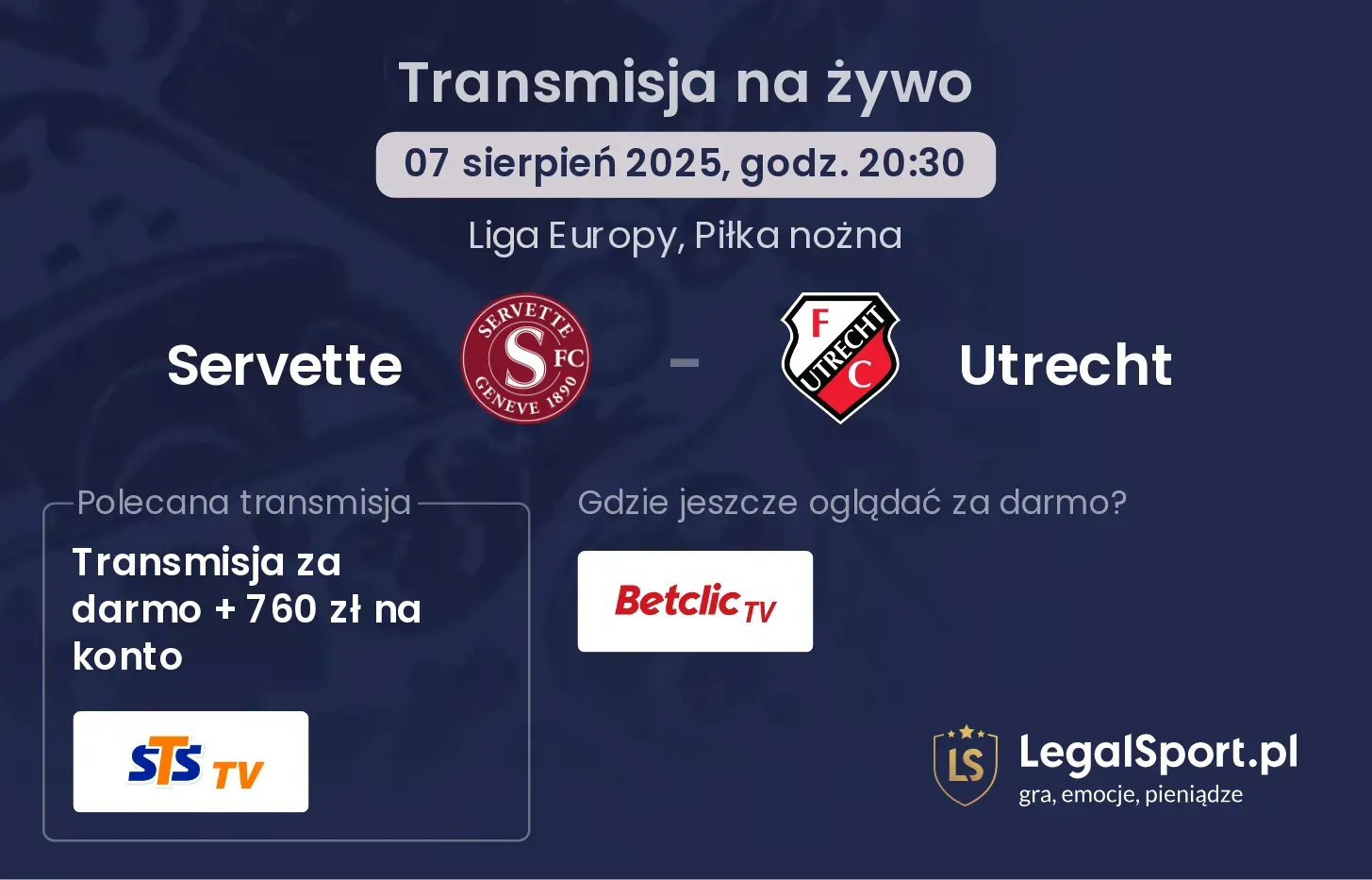 Servette - Utrecht gdzie oglądać?