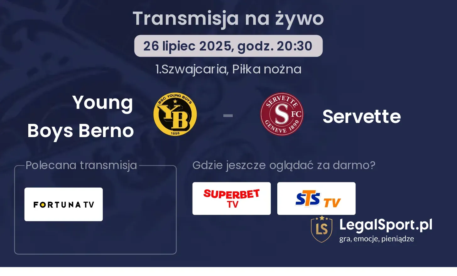 Young Boys Berno - Servette gdzie oglądać?