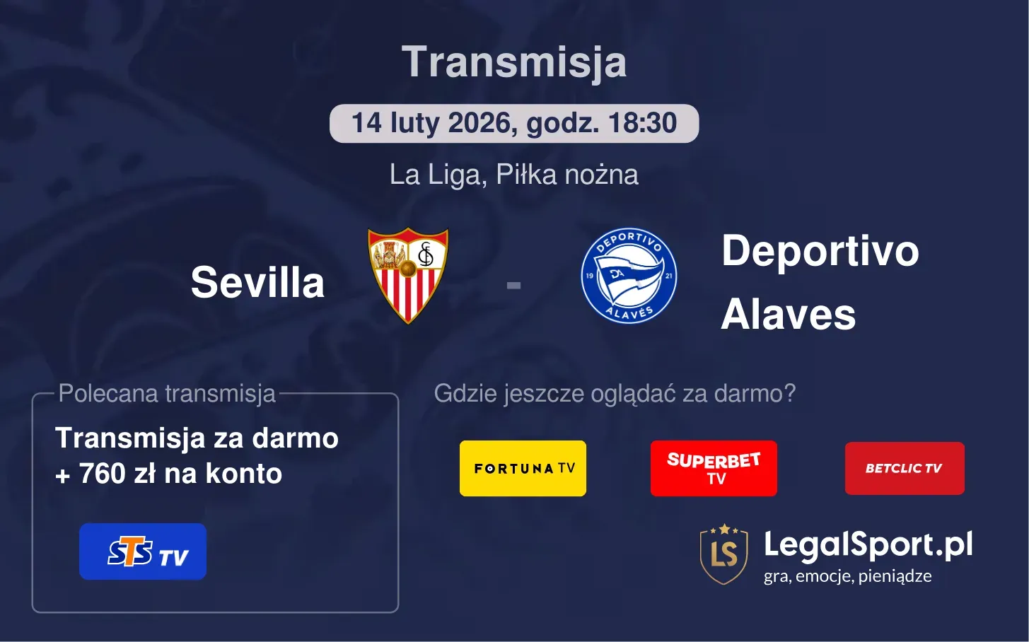 Sevilla - Deportivo Alaves Transmisje