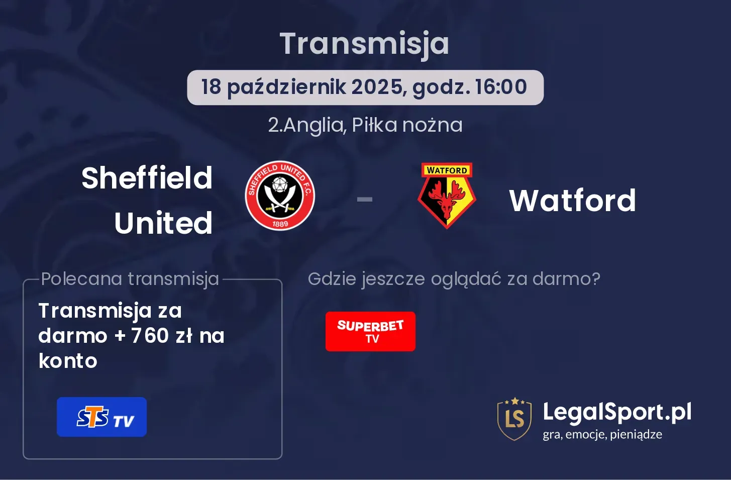 Sheffield United - Watford Transmisje