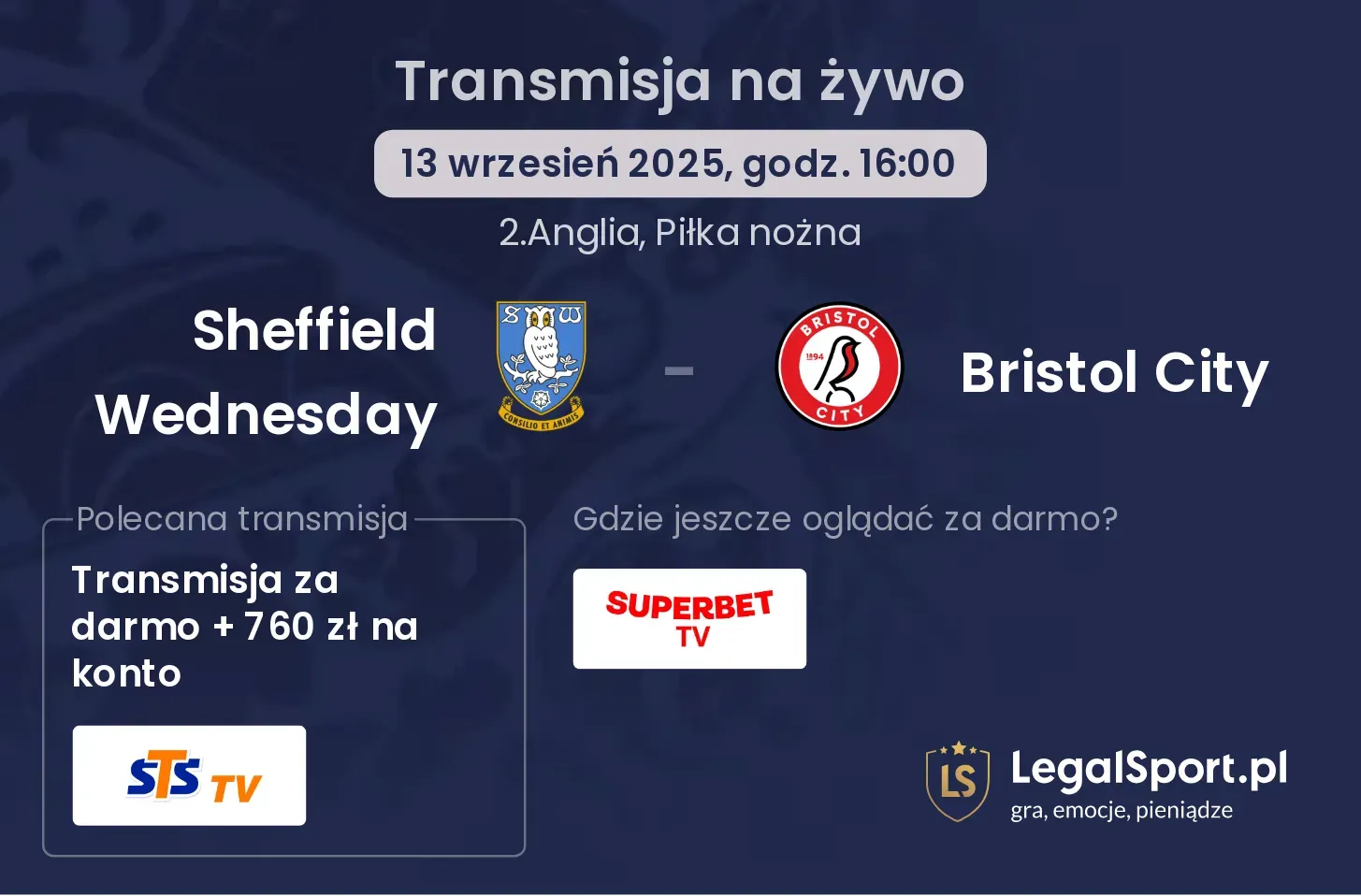 Sheffield Wednesday - Bristol City gdzie oglądać?