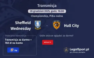 Sheffield Wednesday - Hull City gdzie oglądać? (26.12)