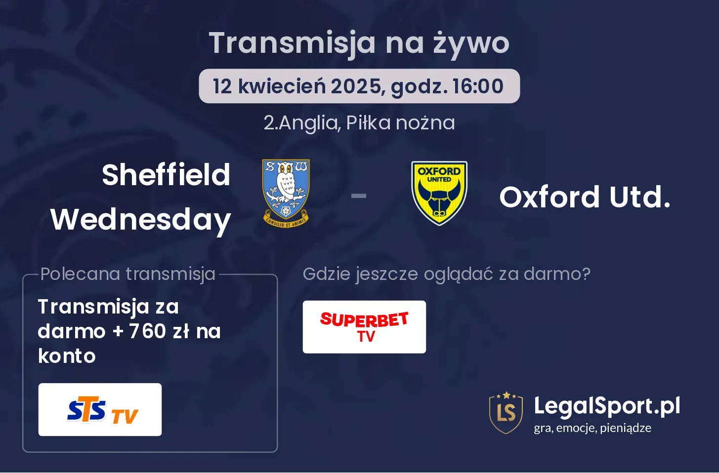 Sheffield Wednesday - Oxford Utd. gdzie oglądać?
