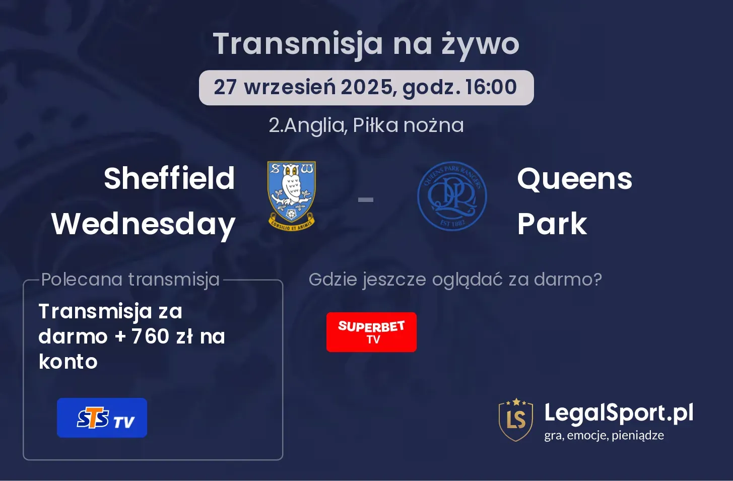 Sheffield Wednesday - Queens Park transmisja na żywo