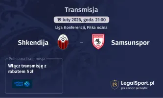 Shkendija - Samsunspor gdzie oglądać? (19.02)