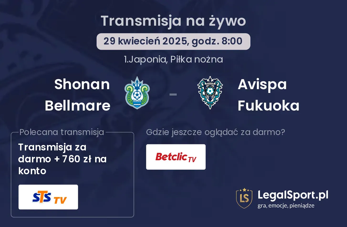 Shonan Bellmare - Avispa Fukuoka gdzie oglądać?