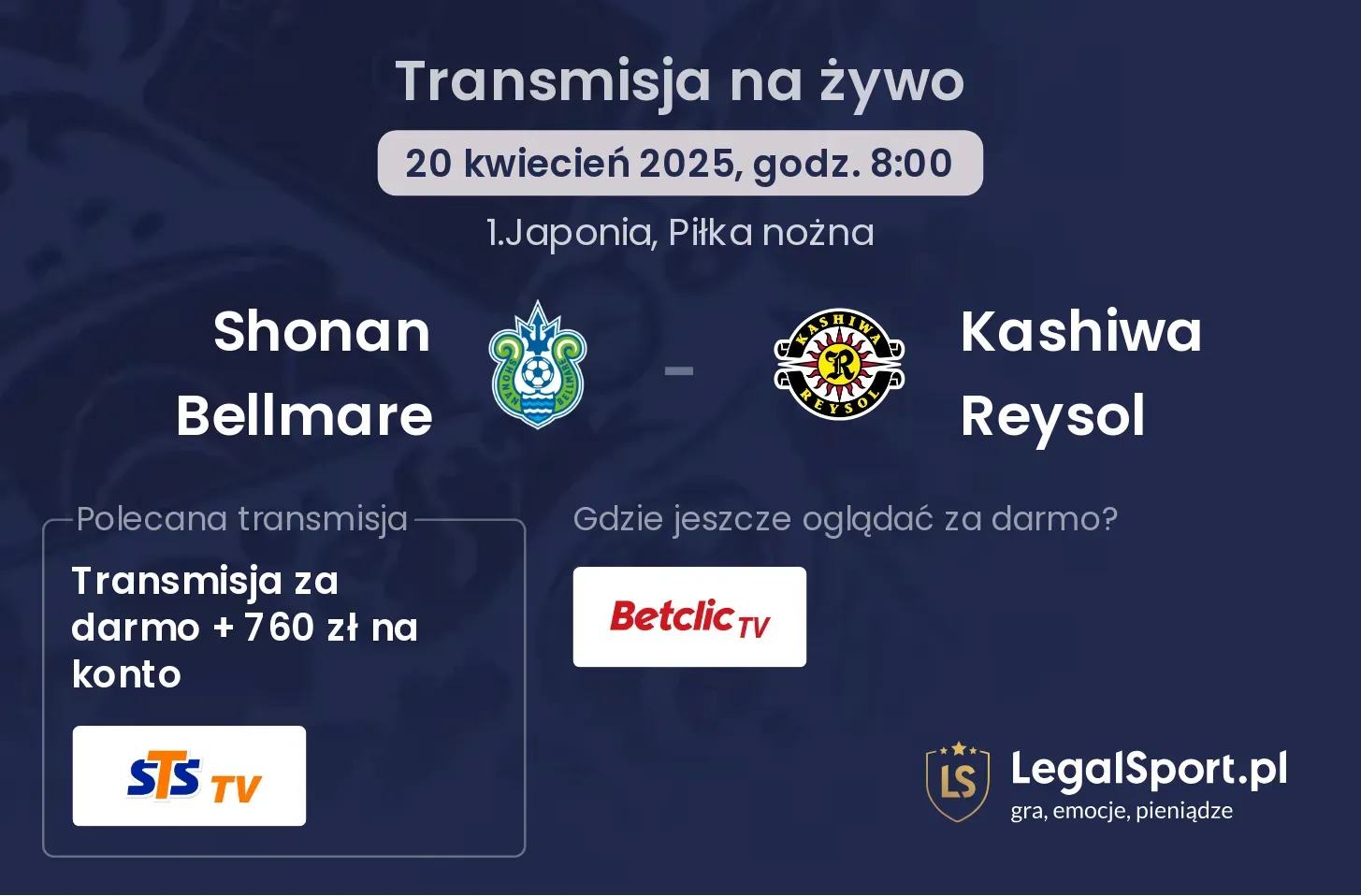 Shonan Bellmare - Kashiwa Reysol gdzie oglądać?