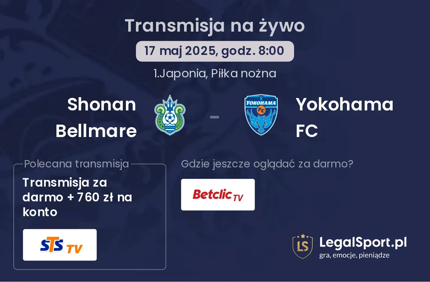 Shonan Bellmare - Yokohama FC transmisja na żywo