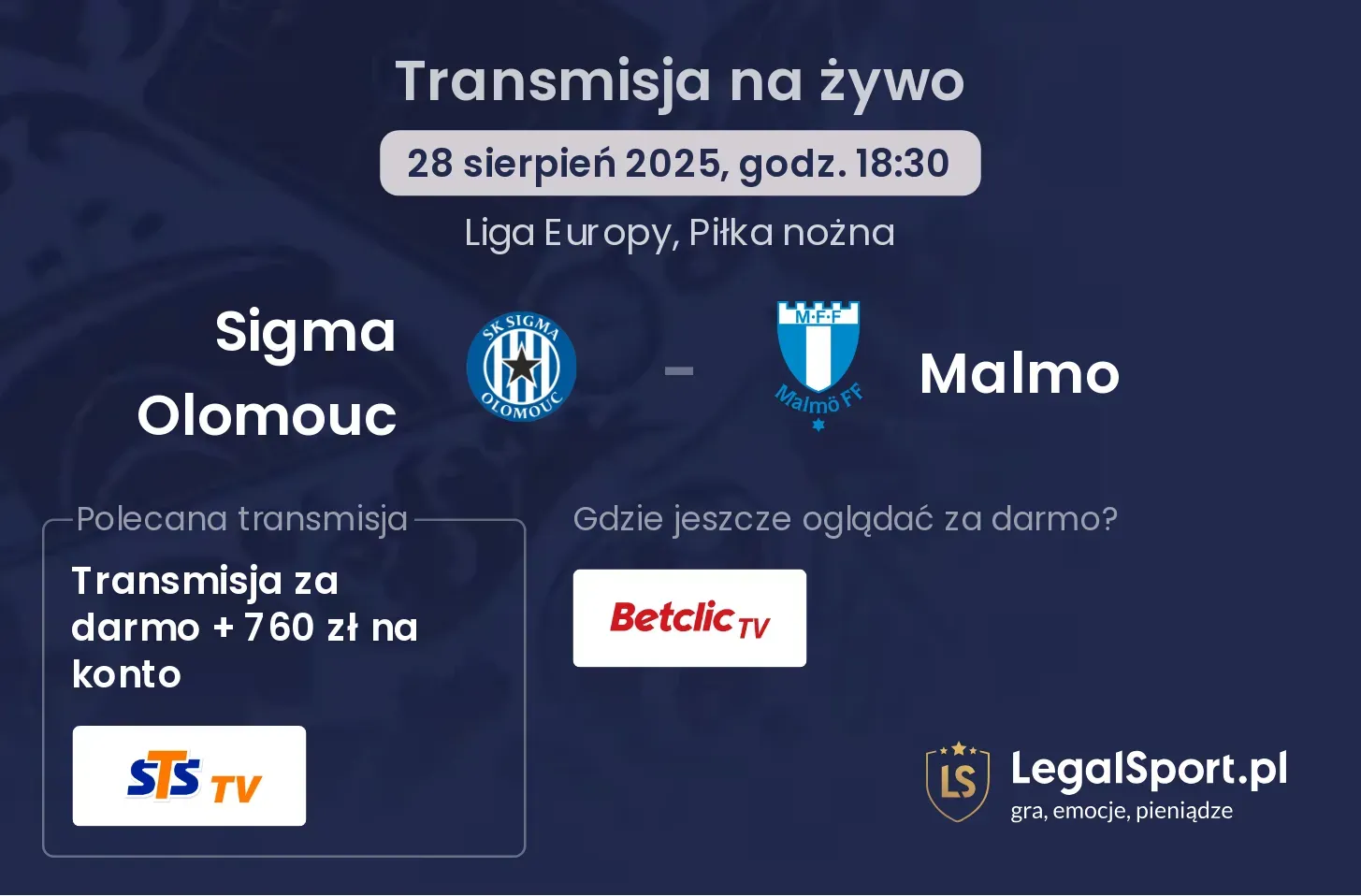 Sigma Olomouc - Malmo gdzie oglądać?