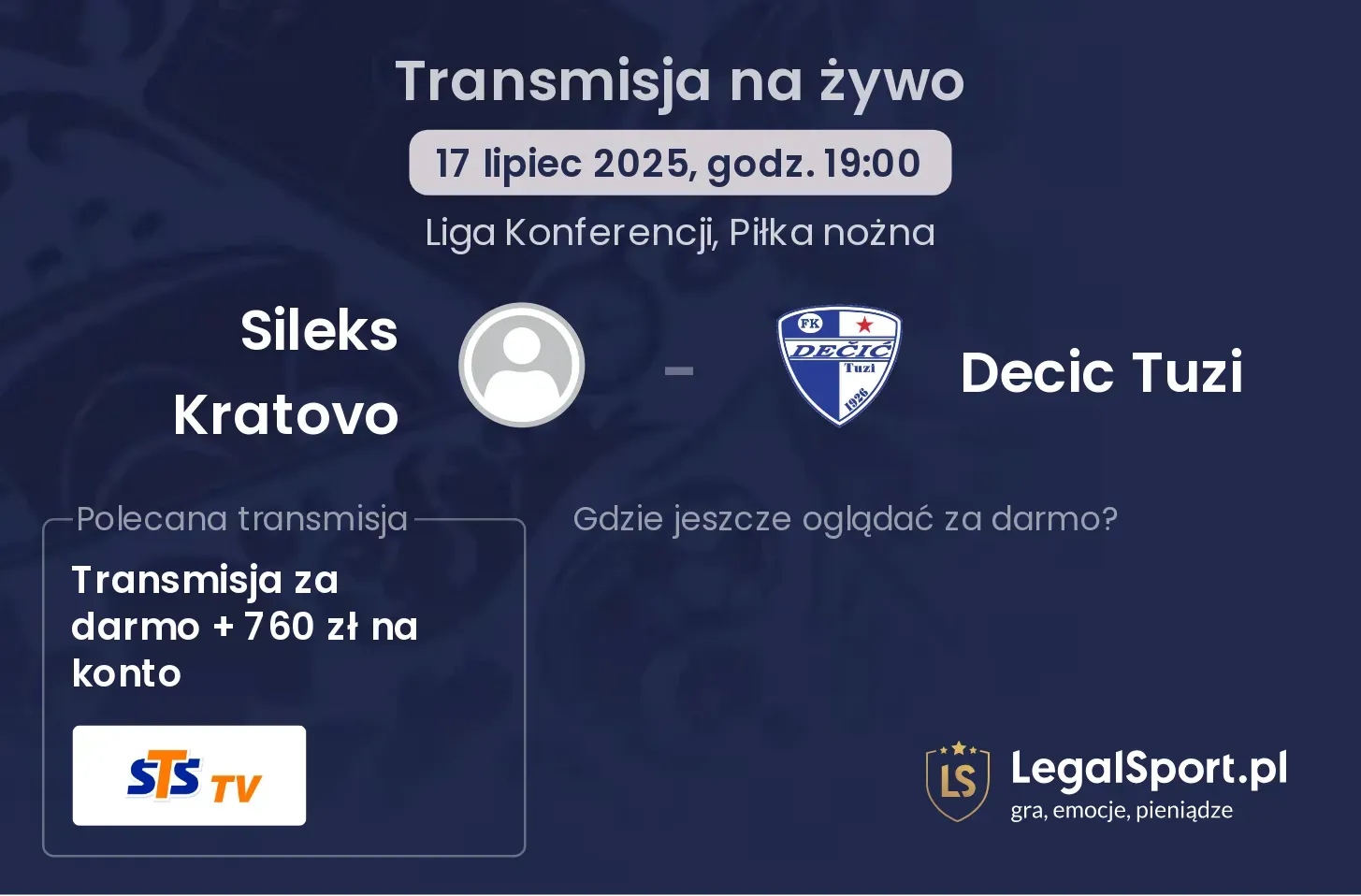 Sileks Kratovo - Decic Tuzi transmisja na żywo