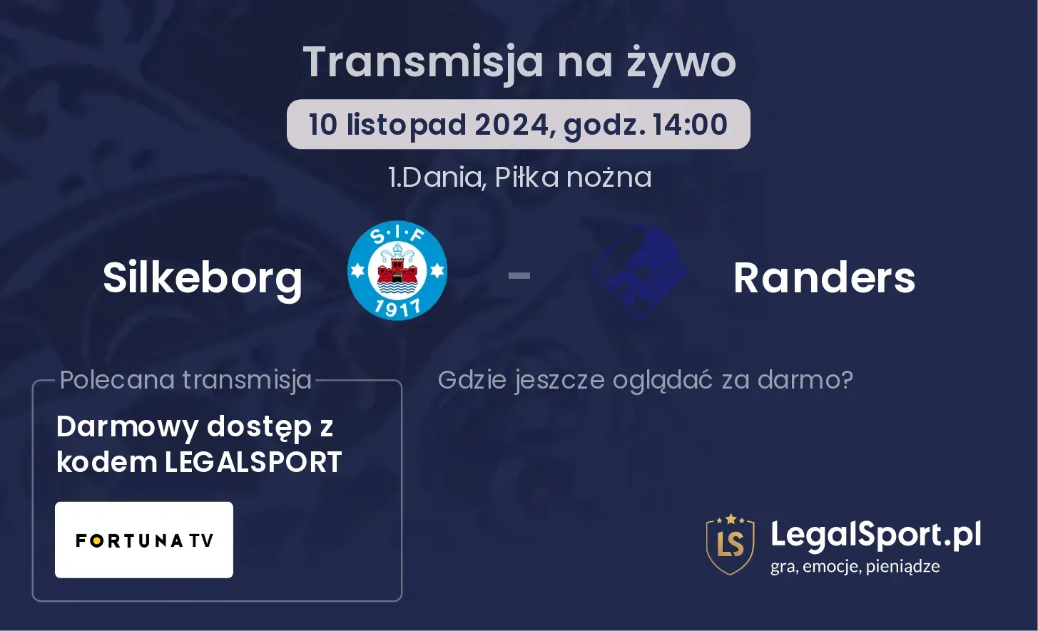 Silkeborg - Randers gdzie oglądać? 10.11, godz. 14:00