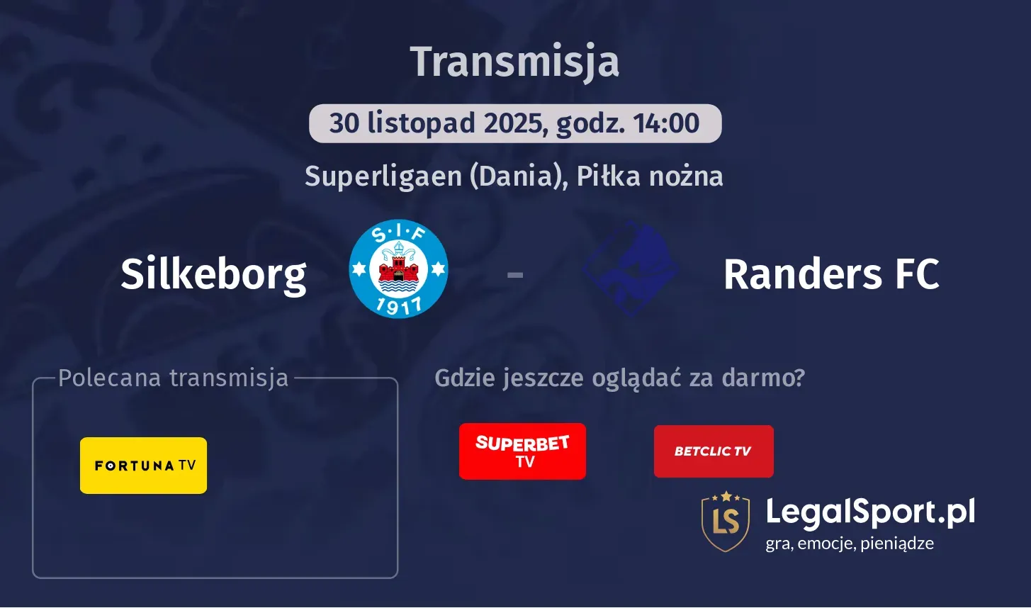 Silkeborg - Randers FC Transmisje