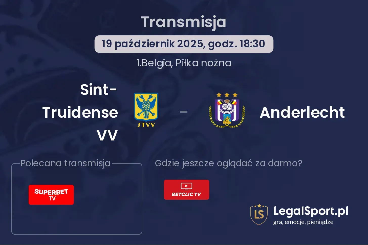 Sint-Truidense VV - Anderlecht Transmisje