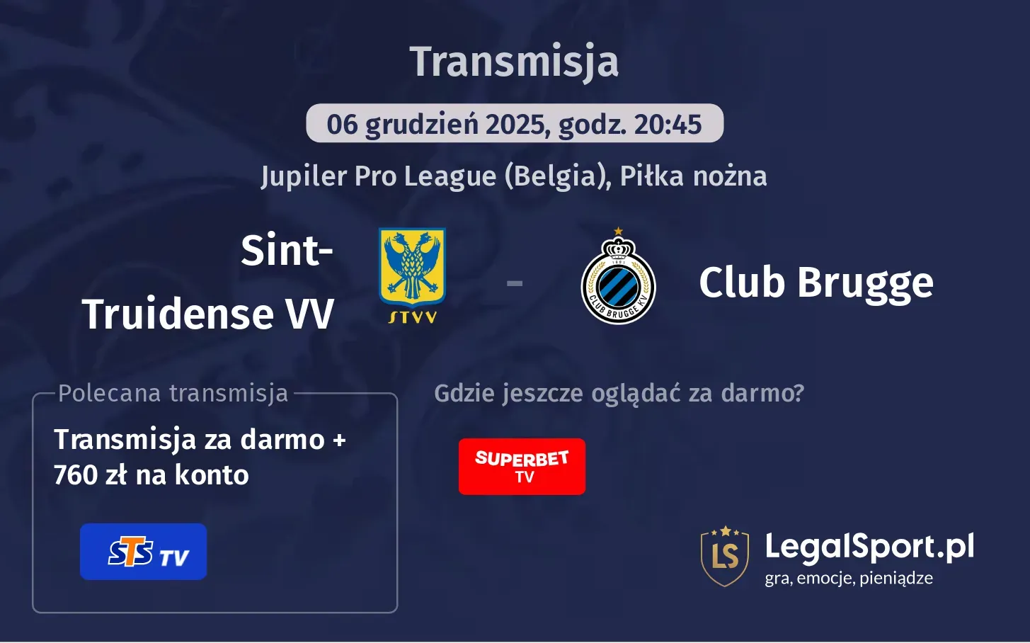 Sint-Truidense VV - Club Brugge Transmisje