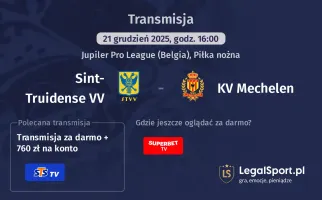 Sint-Truidense VV - KV Mechelen gdzie oglądać? (21.12)
