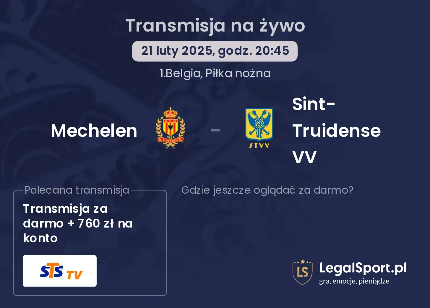Mechelen - Sint-Truidense VV gdzie oglądać?