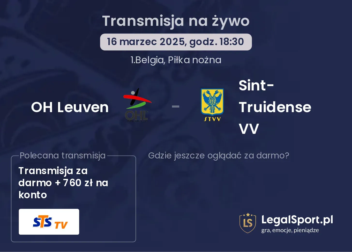 OH Leuven - Sint-Truidense VV gdzie oglądać?