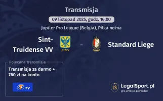 Sint-Truidense VV - Standard Liege gdzie oglądać? (09.11)