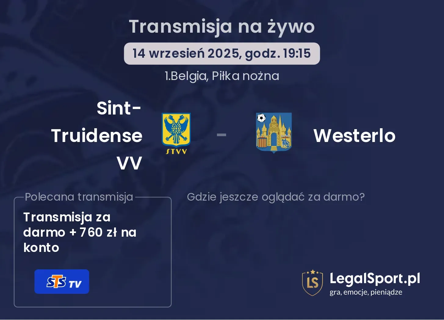 Sint-Truidense VV - Westerlo gdzie oglądać?